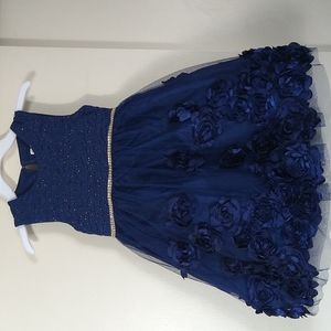 Flower girl dress sleeveless embroidered tulle sparkly dress size 5